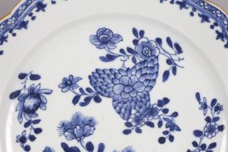Antique Chinese Floral Painted Blue White Plate Kangxi 1662 1722