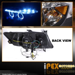 Blk BMW E90 Sedan Halo Projector Headlights w LED Strip