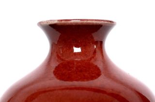 Antique Chinese 19th C Langyao Red Glazed Porcelain Meiping Vase LQ02