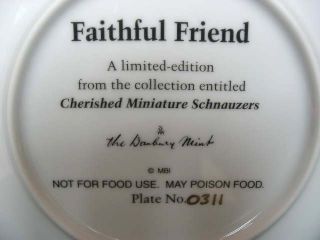 Danbury Mint Miniature Schnauzer Plate Limited Edition