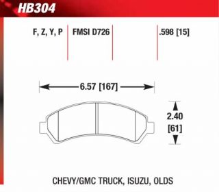 S10 Pickup Hawk Performance Ceramic Brake Pads HB304Z598
