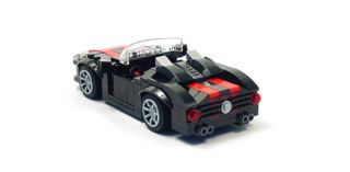 Lego Custom Black Sports Car w Red City Town 10211 8402 10182 10197