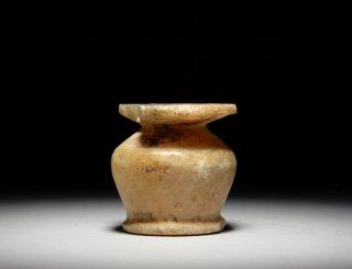 Ancient Egyptian Alabaster Storage Ointment Libation Vessel Kohl Jar