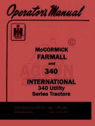 Farmall International 340 Utility Operators Manual