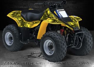 Suzuki LT80 Quadsport ATV Graphics The Gears of Death Yellow Model