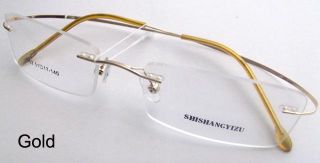 Gold Black Silver Grey Rimless Light Flexible Eyeglass Frame Eyewear