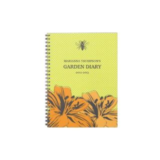Retro Modern Flowers Garden Diary Notebook