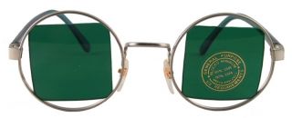 Steampunk Green Square Lens Round Silver Hippie Sun Glasses 401