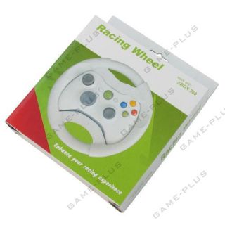 Plastic Racing Steering Wheel for Xbox 360 Controller Light Grey