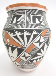 Acoma Santana Phillips Orange Painted Pottery Vase