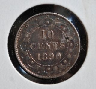 1890 Newfoundland 10 Cents Silver EF 40
