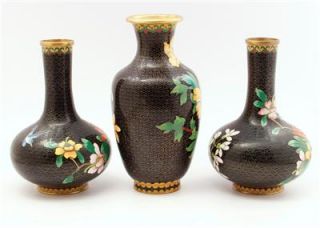 Fabulous Lot of 5 Vintage Japanese Chinese Cloisonne Wire Work Enamel