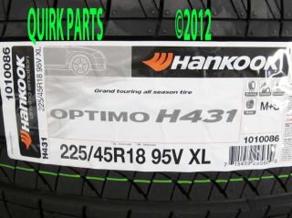 Hankook Optimo H431 225 45R18 95V XL Tire Kia Optima Genuine Brand New