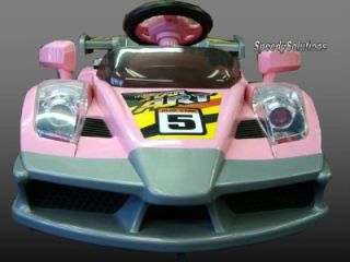 Girls Pink Ride on in Race Car Power RC Remote Wheels