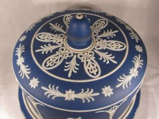 Stunning 19th Century Blue Jasper Ware Cheese Dome and Stand Prob