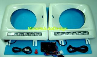 Head Lamp Cover White with Daytime Running LED 1990 2012 Mercedes W463