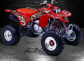 Honda 1999 2004 TRX400EX 400EX ATV Graphics The Jesters Grin Red