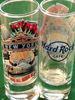 Hard Rock Cafe NEW YORK 2011 City Tee Shirt Graphic 4 SHOT GLASS