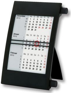  Kalender/Tischkalender 2013 & 2014, schwarz/schwarz mit Drehmechanik