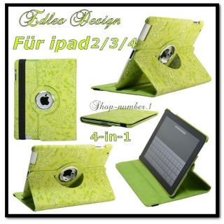 Schutz Hülle iPad 2 & 3 +Folie 360° Leder Tasche Smart Cover Case