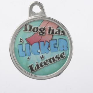 Name Tags for Dogs  TagWorksPersonalized Dome "Licker License" Pet Tag