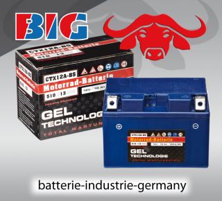 GEL Motorradbatterie 12V 10Ah 90A/EN 51013 YTX12A