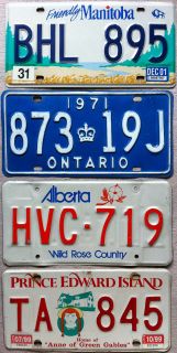 SET 4xOriginal Kanada Kennzeichen Plate Nummernschilder Manitoba