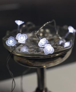 LED Lichterkette Motiv Blüten 10 LEDs Batteriebetrieb für Innen