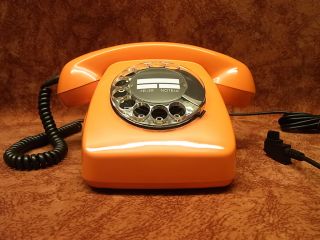 altes antik Telefon FeTAp 611 2 Orange Telephone Fernsprecher TOP