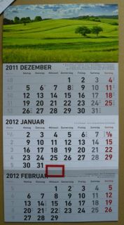 Monatskalender 23 7x46 Buerokalender Wand Kalender Wandplaner 2012