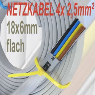 5m Netzkabel/Maschinenkabel 4x2,5mm², flach 1,60EUR/m