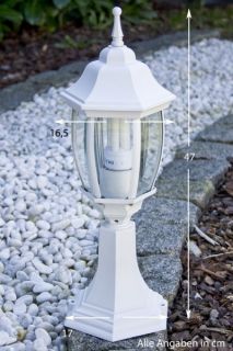 Außenlampe Wegeleuchte Stehlampe Sockelleuchte Garten weiß