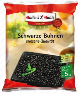 22EUR/1kg) Müllers Mühle schwarze Bohnen 5kg