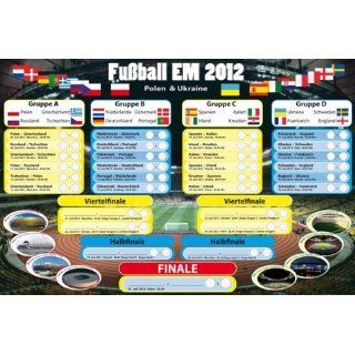 Fußball   EM Spielplan 2012 In Polen Und Ukraine Poster (91 x 61cm
