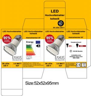 EAXUS Spots/Lampen 38 LED warmweiß + hellweiß NEU + OVP
