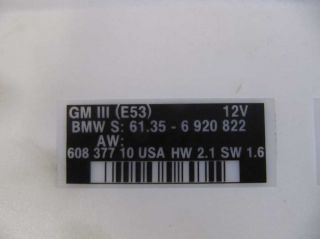 BMW E53 e38 e39 X5 4,6is GM3 Grundmodul 61.35 6920822