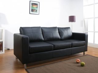 sitzer Designer Sofa Couch Catwalk PU Leder Schwarz Neu