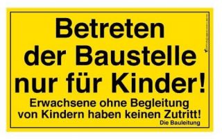 Bauschild für Kinder / Baustellenschild / Bastelwerkzeu