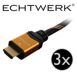 Echtwerk Premium HDMI Kabel 5m 3er Set 1.4 FULL HD 3D PS3