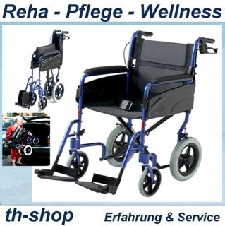 Rollstuhl ALU LITE Sitzbreite 40,5cm oder 45,5cm faltbar blau