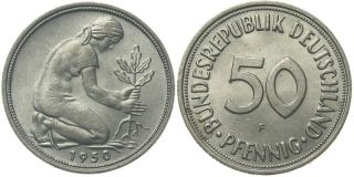 B333 J.384 BRD 50 Pfennig 1950 F