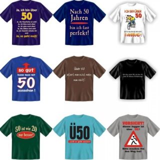 Auswahl Sortiment T Shirt Geschenk zum 50. Geburtstag