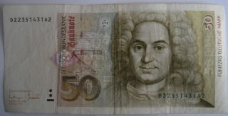 Banknote DM 50,  Schein / 50 Mark / 50 D Mark