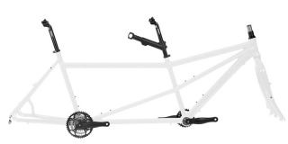 26 Tandem Rahmen Kit MTB 51/46cm Weiß, Gabel, Kurbel