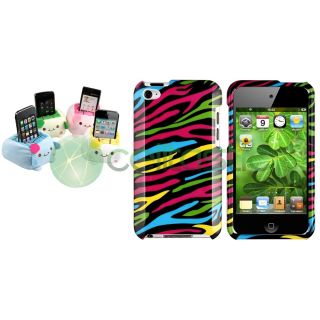 Colorful Zebra Case Cover Cartoon Plush Holder For iPod Touch 4 4th 4G