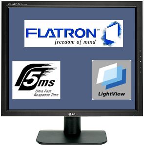 LG Flatron L1918S BN 48,3 cm SVGA TFT Monitor VGA Computer