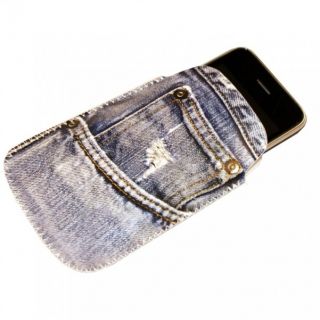 Handy Schutzhülle Jeans   iPhone Cover Skin Pouch Hülle