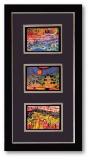 Bild Hundertwasser Galeriebild   Unikatrahmen HW4