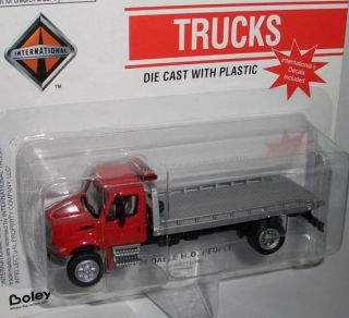 Boley INTERNATIONAL 2 AXLE FLATBED TOW TRUCK  red/silver  187 (H0) US