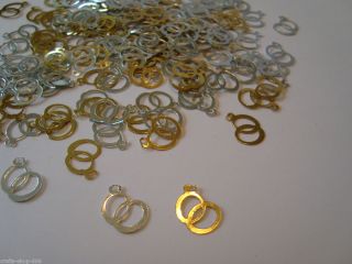 100 Streu Elemente /Hochzeit/ Deko   Ringe / Trauringe   Gold, Silber